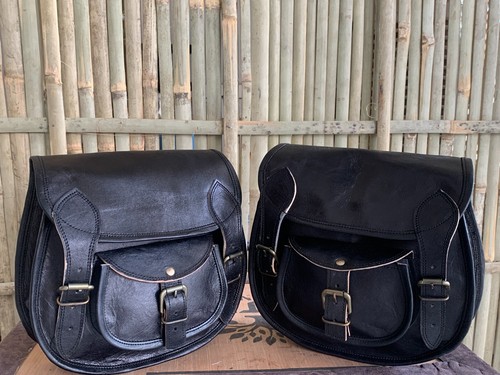 Borse moto pelle nera - borse,
