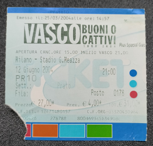 Biglietto concerto vasco - biglietto,