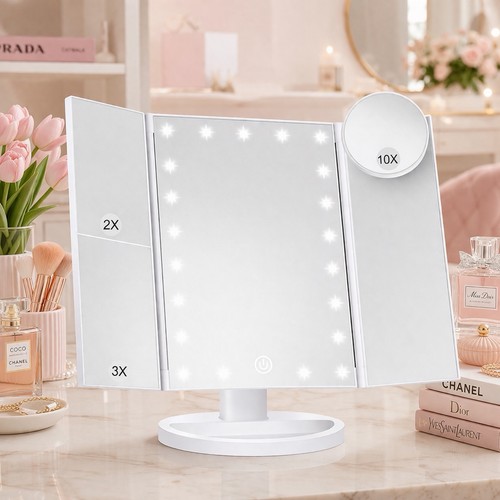 Specchio trucco trifold con - specchio,