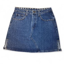 Minigonna denim blu medio con