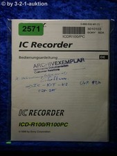 Sony Manuale ICD R100 / R100PC