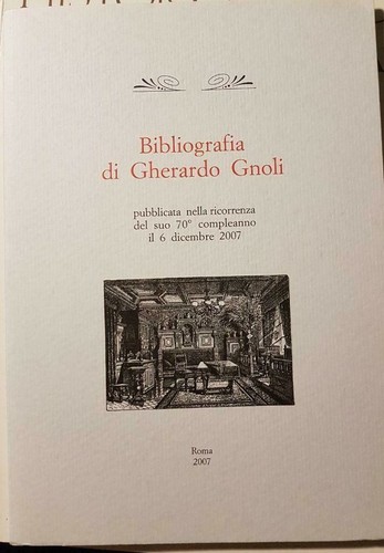 Bibliografia gherardo gnoli - bibliografia,