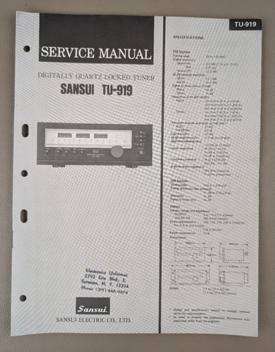 Sansui 919 sintonizzatore - sansui, tu-919