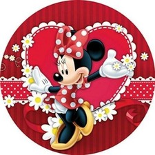 Cialda MINNIE ROSSA COMPLEANNO Decorazione Torta Ostia