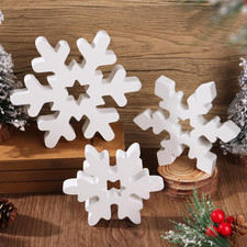 3Pcs Centrotavola Fiocco Di Neve Legno Decorazioni Natalizio Tavolo Centrotavolo
