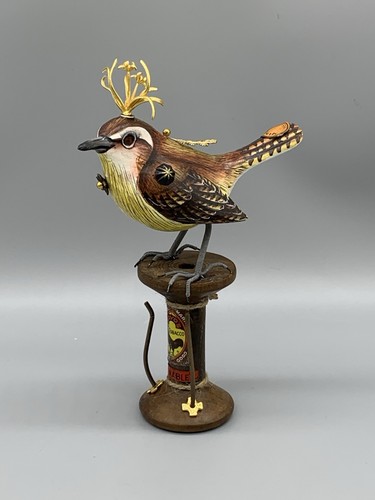 Scultura uccellino steampunk
