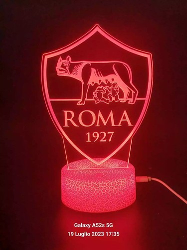 Lampada plexiglass roma calcio - plexiglass,