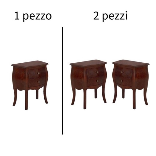 Comodino bombato legno arte - bombato, in