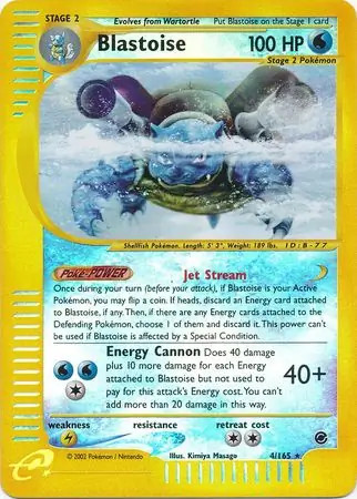 Blastoise 165 pokemon - blastoise, 4/165