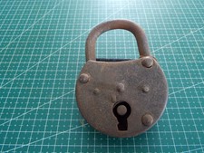 Vecchio lucchetto in ferro vintage '900 serrature chiavi padlock Vorhängeschloss