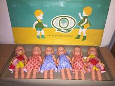 Querzola SET di 6 BAMBOLE 23 cm con SCATOLO, anni 60-70