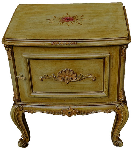Comodino decorato laccato - comodino,