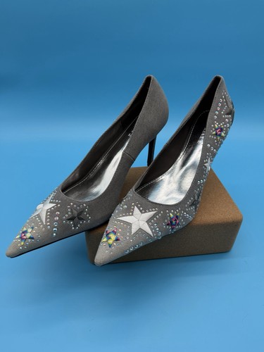 Denim donna stiletto strass