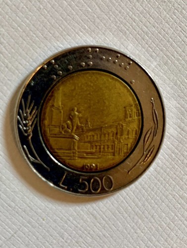 Moneta 500 lire 1991 - moneta,
