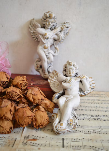 Coppia cherubini strumenti - coppia, di