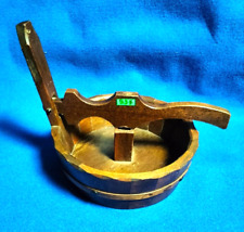 937-SECCHIELLO SCHIACCIA NOCI IN LEGNO CON CIOTOLA PORTA NOCI VINTAGE