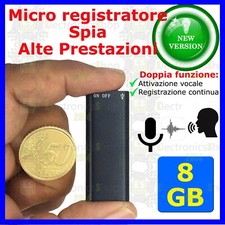 MICRO MINI REGISTRATORE AUDIO ATTIVAZIONE VOCALE 8 GB SPY SPIA AMBIENTALE USB