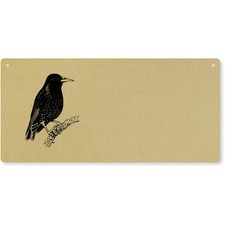'Starling Bird' grande targa da parete in legno / insegna per porta (DP00024774)