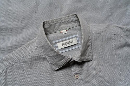 Camicia uomo balmain grigio - balmain,
