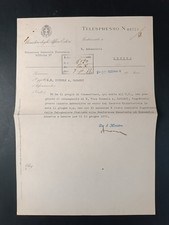 documento originale storico TELESPRESSO 1933 Lettera Ambasciata