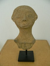 Bankoni-Segou - Statua in terracotta del Mali interrogata su supporto in ferro 12-16 secolo