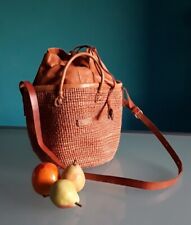 Borsa SIsal fibre e cuoio, made in Kenia, materiali naturali, altezza 25 cm.