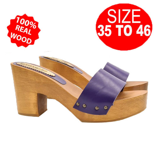 Mules con fascia pelle - con, in