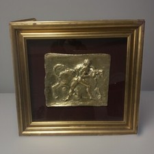 ? ALIGI SASSU bassorilievo argento 925/000 dorato “ MATADOR “ 1982 +Autentica