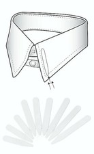 20 STECCHE PER COLLETTI CAMICIA 10x55 TENDICOLLO BALENETTE OSSICINI PLASTICA