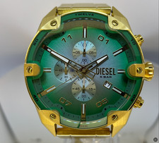 Orologio Uomo 2025 Nuovo Diesel Spiked Acciaio Inox Oro Verde DZ4685