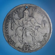 CLEMENTE XIV 1/2 SCUDO ROMANO 1773 A.IV ROMA SILVER COIN ARGENTO bel BB