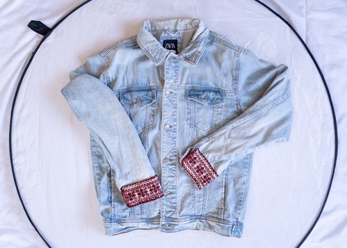 Giacca denim fatta mano - a,