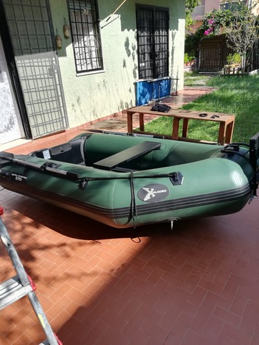 Gommone tender verde paiolato
