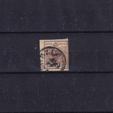 LOMBARDO VENETO 1850 - STEMMA AUSTRO UNGARICO 30c. BRUNO USATO CARTA SPESSA