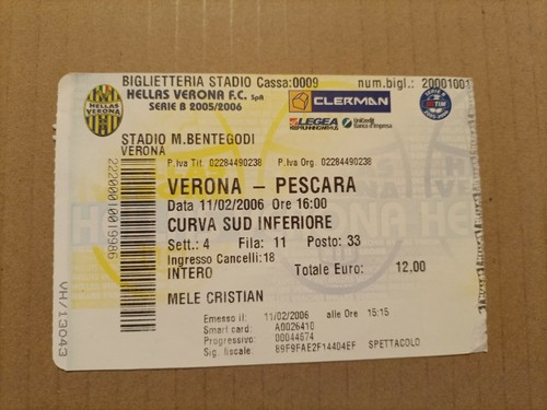 Biglietto calcio hellas verona - biglietto,