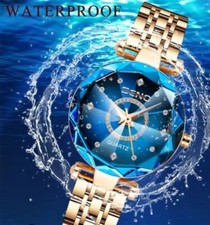 Elegante OROLOGIO da POLSO donna in ACCIAIO INOSSIDABILE - colore AZZURRO BLU