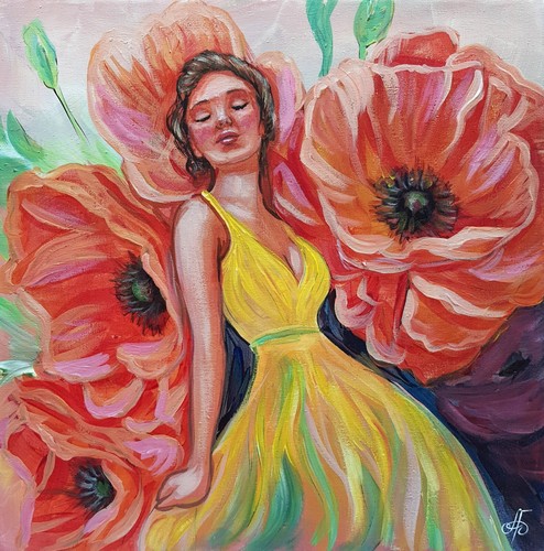 Quadro ritratto donna acrilico