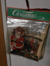 Festone addobbo Natale " Albero e Babbo camino e regali " carta velina e cartone