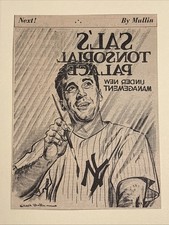 Sal Maglie New York Yankees 1957 Sporting News Baseball 6X8 cartone animato