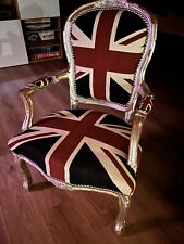 Poltrona Barocca Bandiera UK Inglese Vintage Arredo Sedia