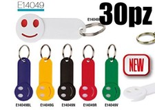 STOCK 30 PEZZI Portachiavi Smile Sorriso con gettone Portagettone 0M84