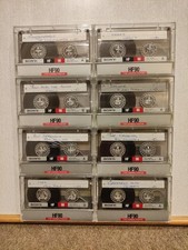 8 cassette Sony HF-90 audio vuote usate con schede intatte + alcune etichette 