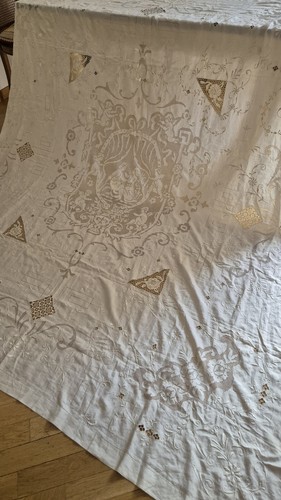 Antico copriletto sfilato - copriletto,