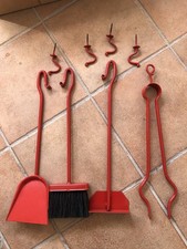 Palazzetti ceppo 4 utensili x camino rosso da appendere  usato x campionario