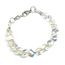 Bracciale tennis swarovski da in acciaio inox braccialetto con zirconi bianchi