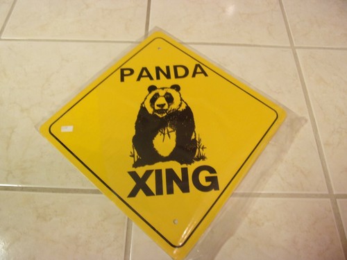 Panda xing insegna alluminio - panda,
