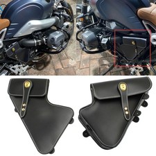 Borsa attrezzi lato telaio manutenzione retrò in pelle adatta motore BMW RnineT argento