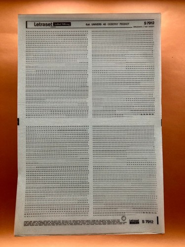 Letraset 7912 univers 8pt - univers, --8pt