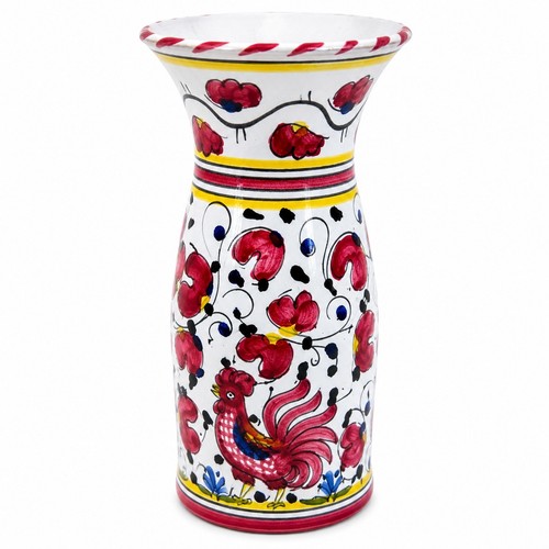 Vaso ceramica gallo dipinto - , a