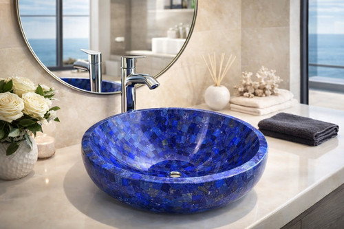 Lavabo vaso tondo - , lapislazzuli